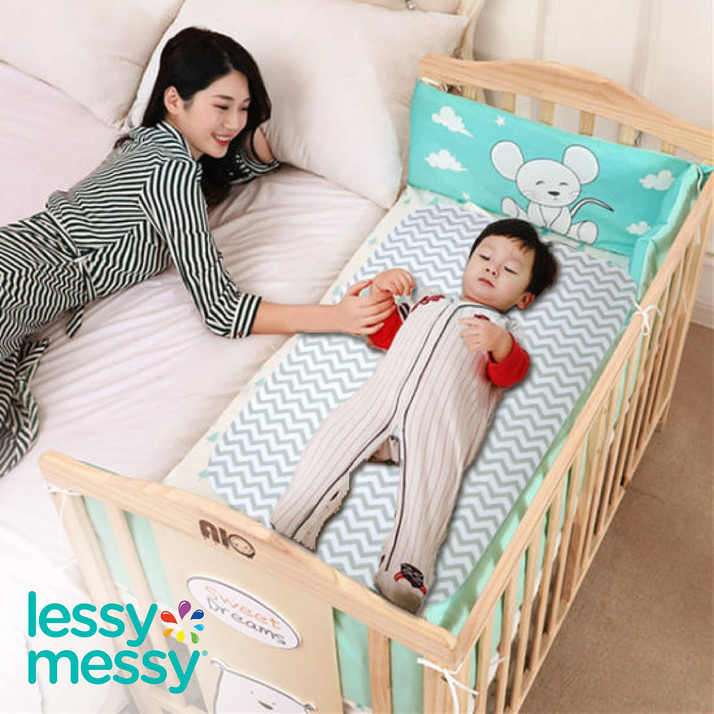 Lessy Messy easy-cleanup after use grey, stain-resistant surface for busy days.