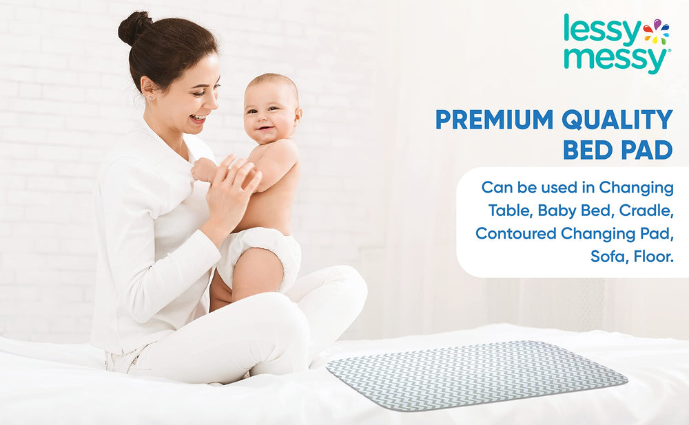 Lessy Messy extra-large changing area grey, spacious surface for twins or larger babies.