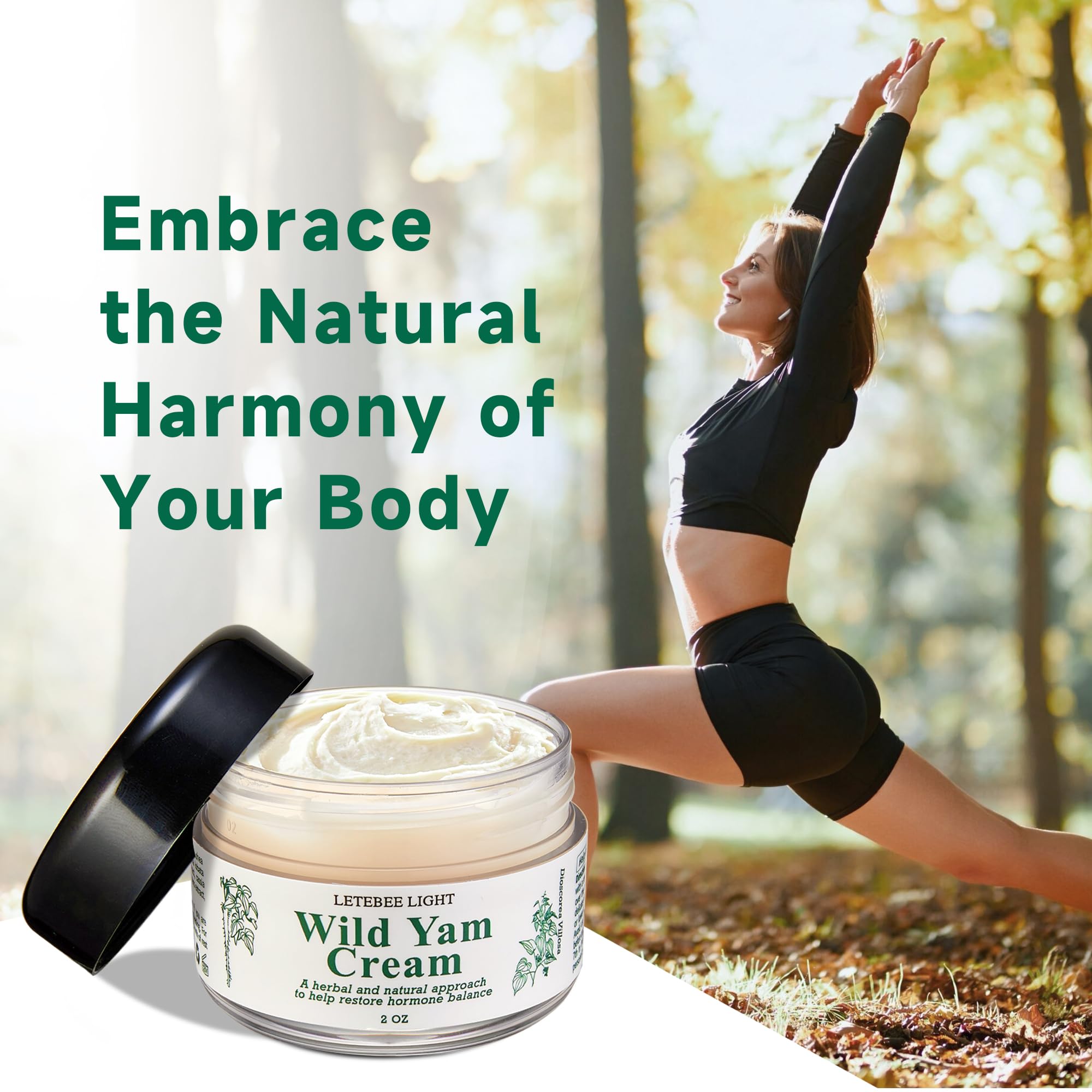 Wild yam and Pueraria botanicals powering skin-friendly balance.