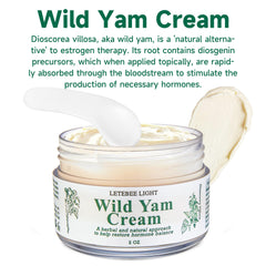 Letebee Light Wild Yam Cream with lavender oil for restful sleep support.