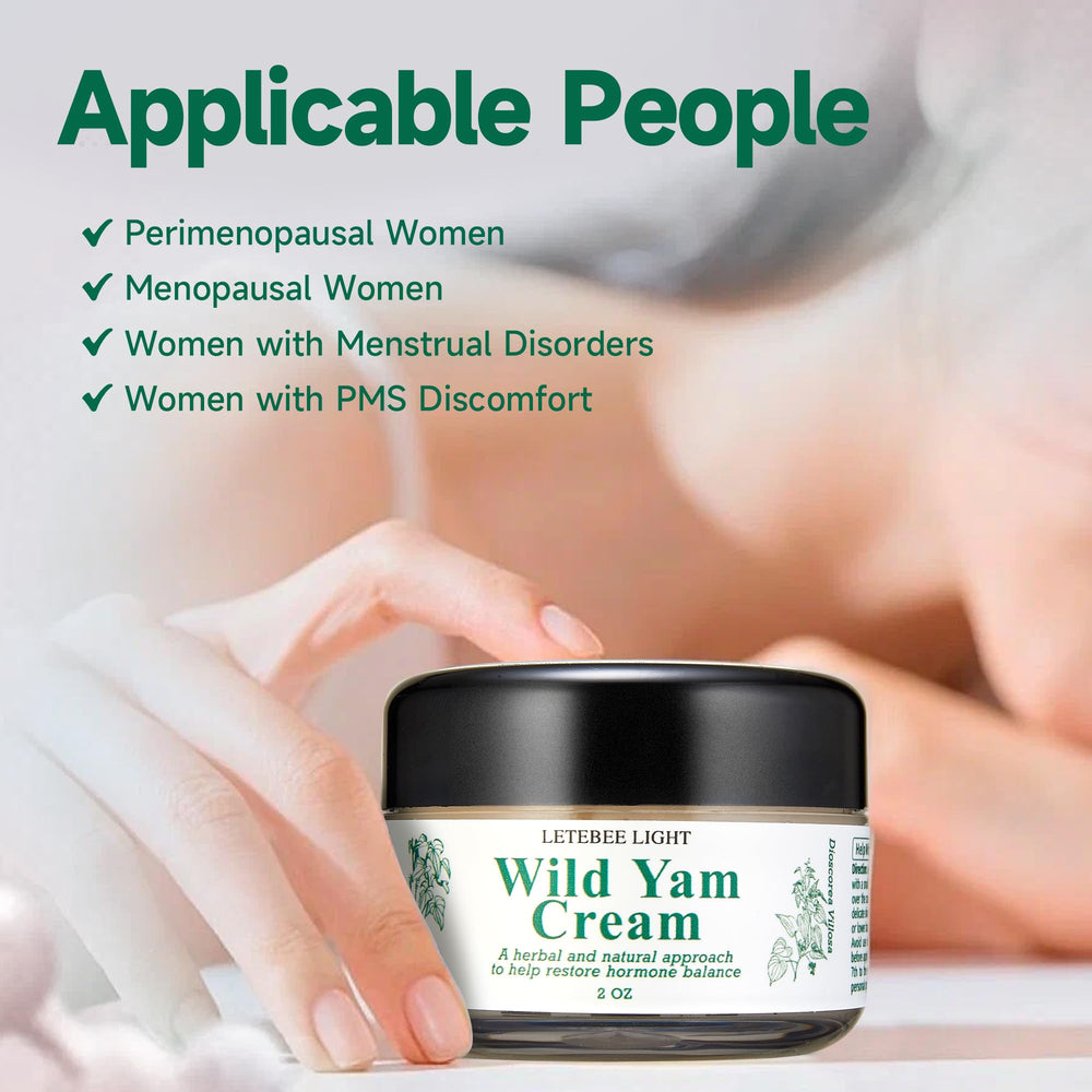 Letebee Light Wild Yam Cream packaging in a compact 2 oz jar.