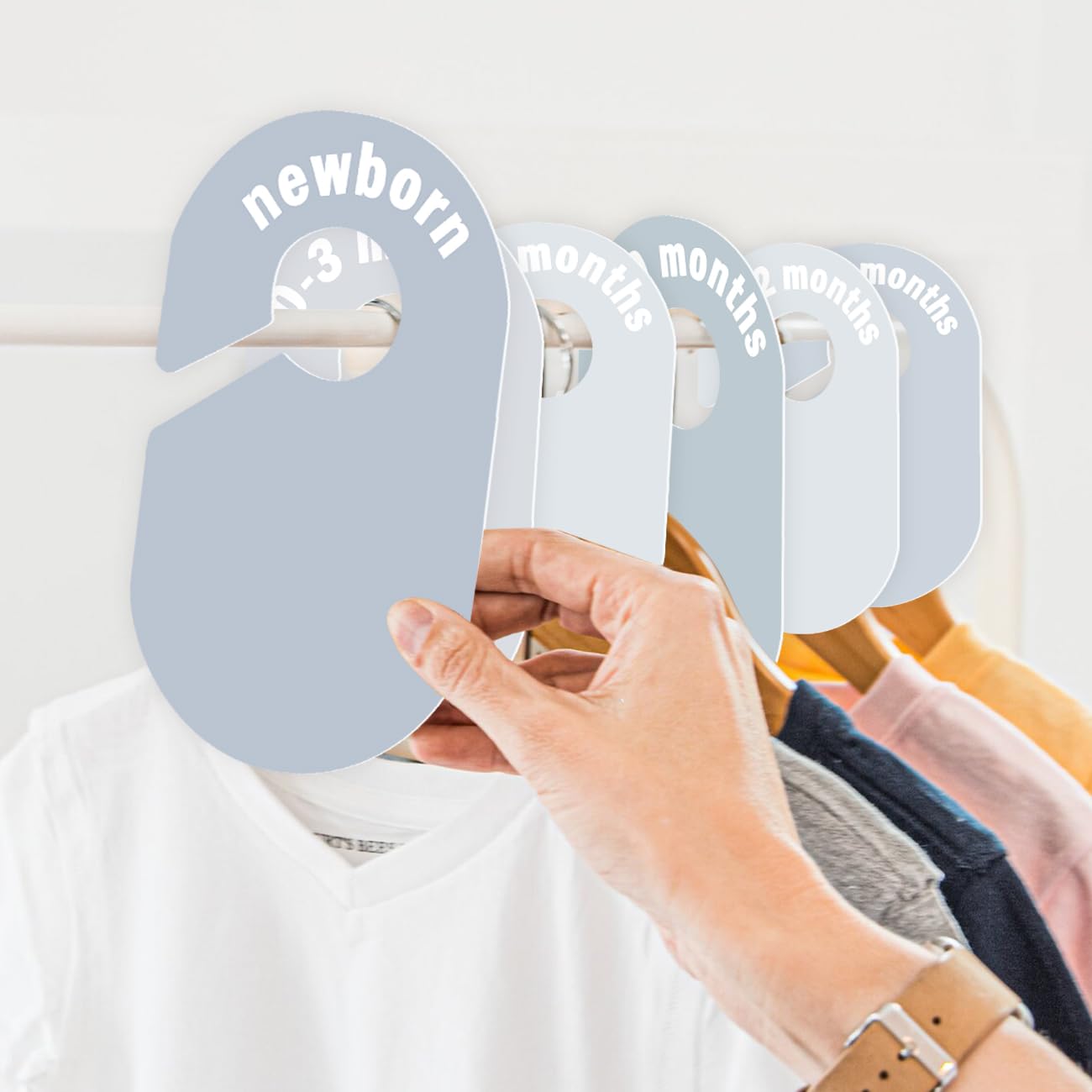 Lethooly zero-to-three divider aids quick closet browsing for busy mornings.