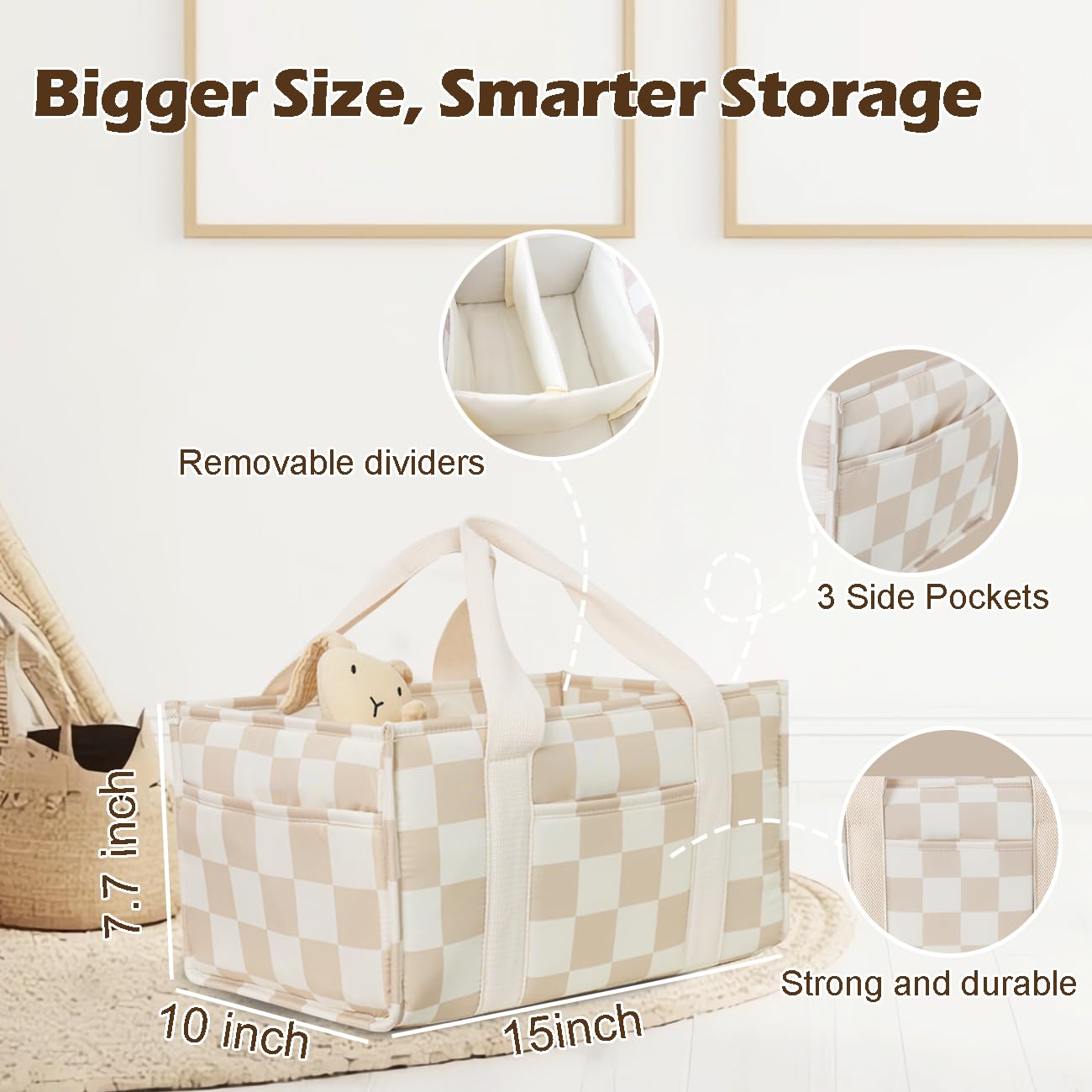 Lethooly portable baby caddy with sturdy handles for easy transport.