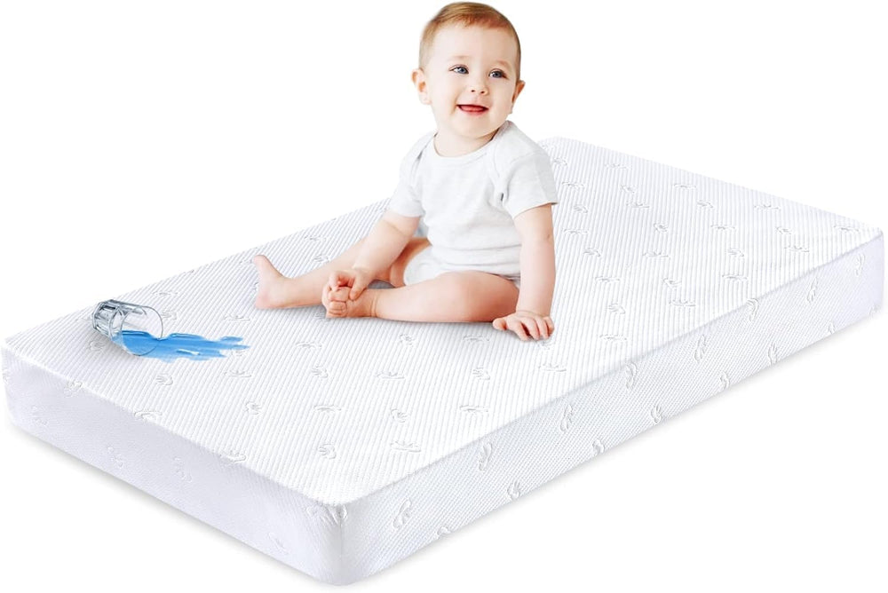 Letmxiu crib mattress protector fitted with deep elastic skirt for secure fit.
