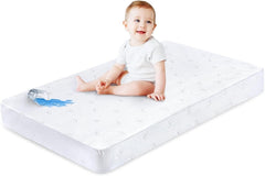 Letmxiu crib mattress protector fitted with deep elastic skirt for secure fit.