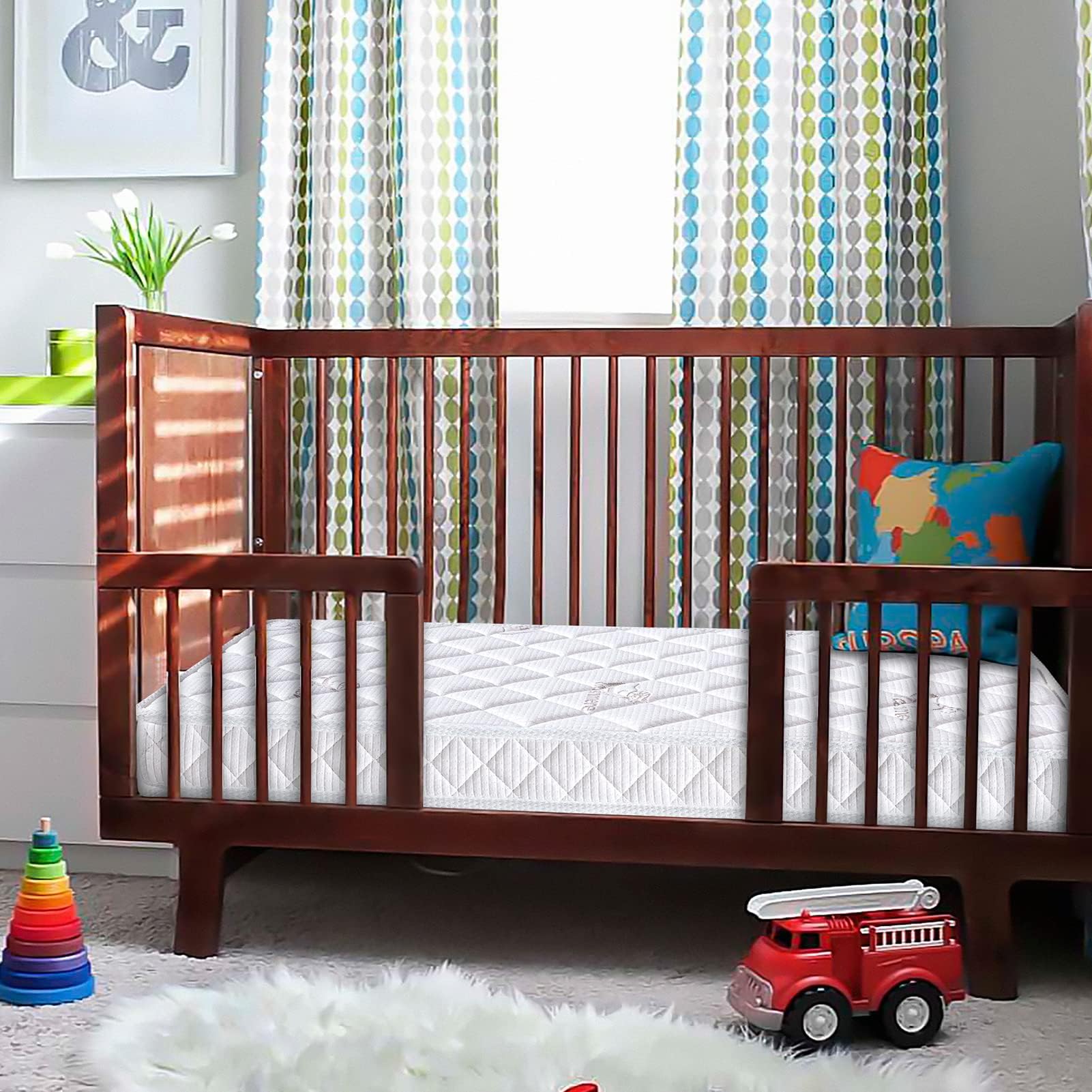 Letmxiu memory-foam-core crib mattress supports comfortable baby sleep.