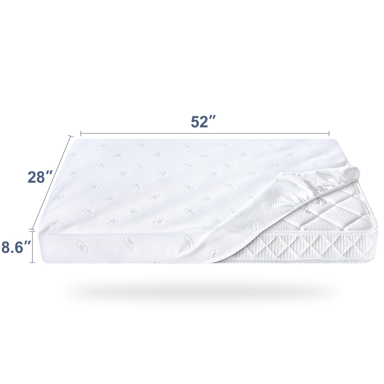Letmxiu quilted soft cover provides gentle touch for baby skin.