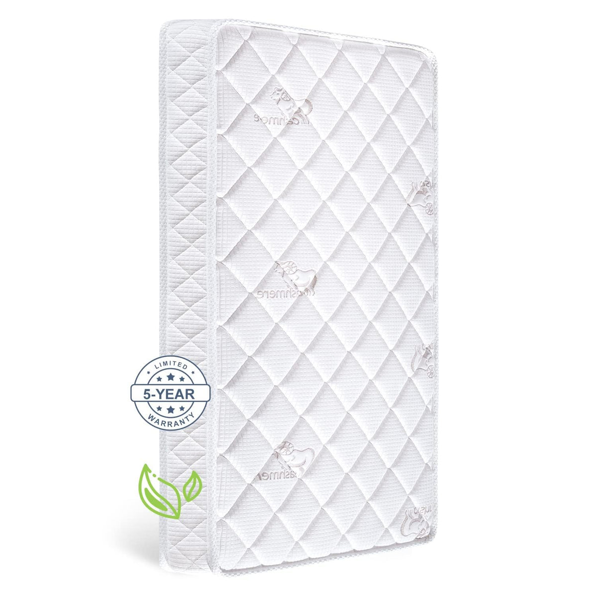 Letmxiu seamless-fit crib mattress showing a tight seam for safer crib use.