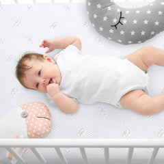 Letmxiu waterproof crib pad protecting against spills and accidents.