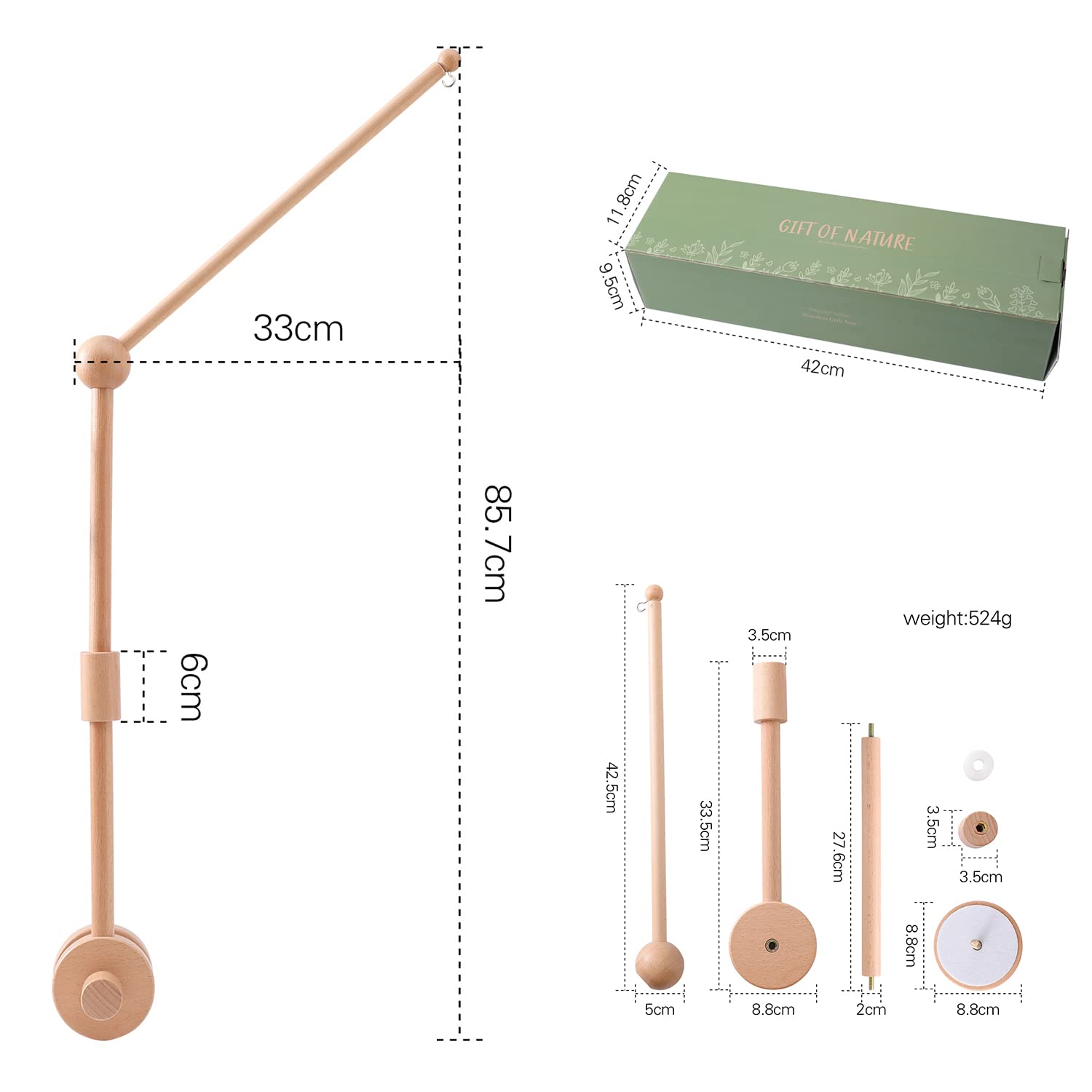 let's make easy-install crib arm requires no tools or glue
