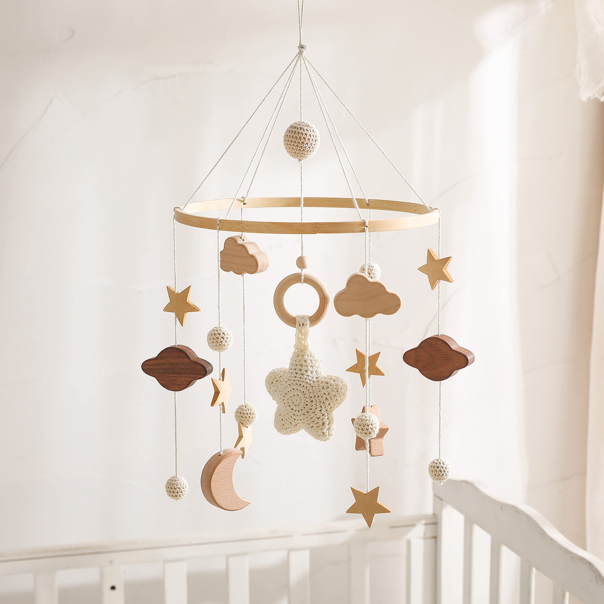 let's make baby mobile stars delivers gentle visual focus for a soothing nursery atmosphere