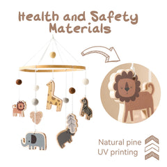 Let's Make gender-neutral nursery mobile complements any decor and theme.
