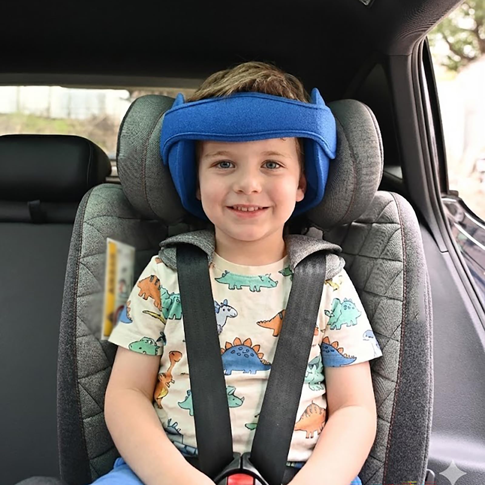 Letton blue fabric adds a friendly vibe while supporting head comfort.