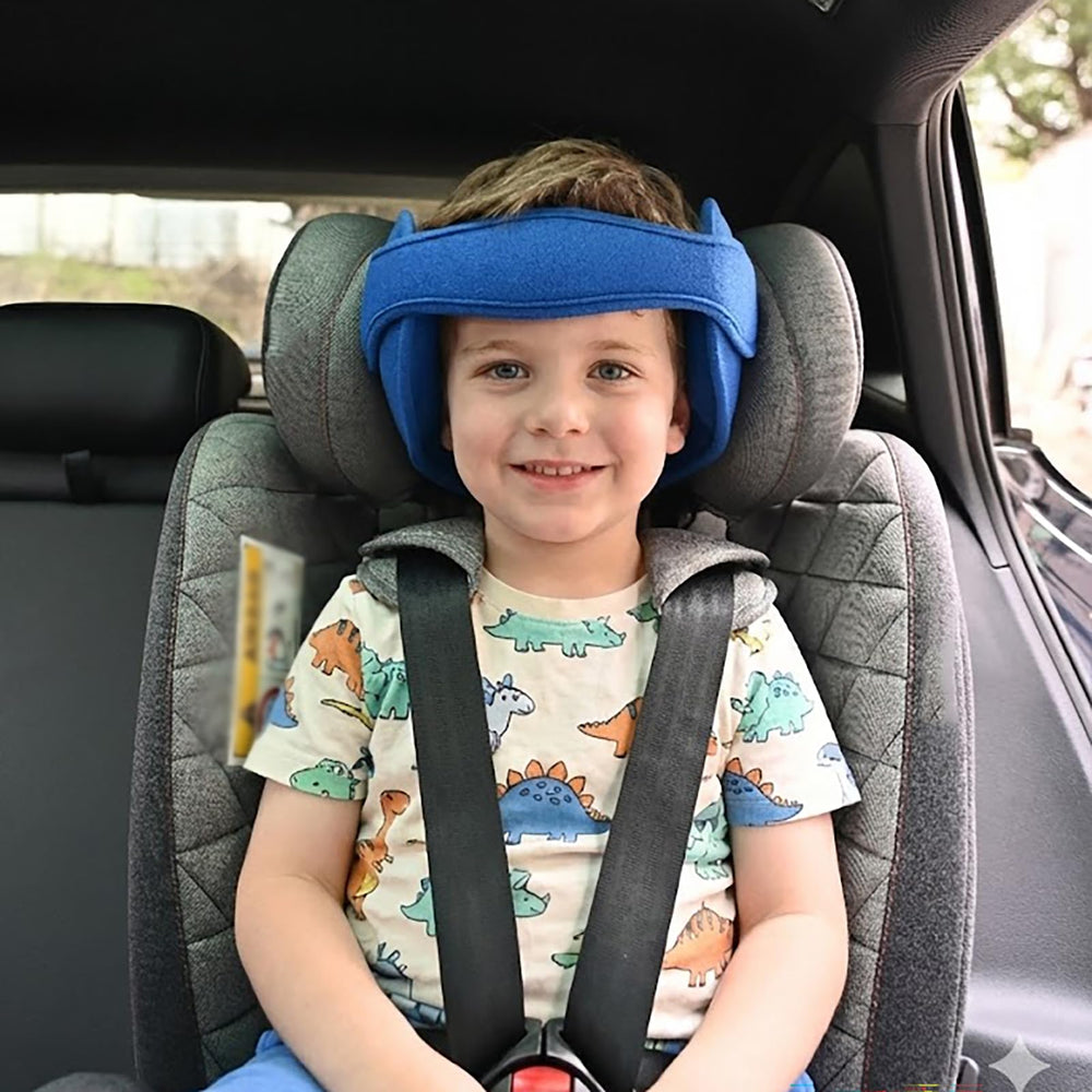 Letton blue fabric adds a friendly vibe while supporting head comfort.
