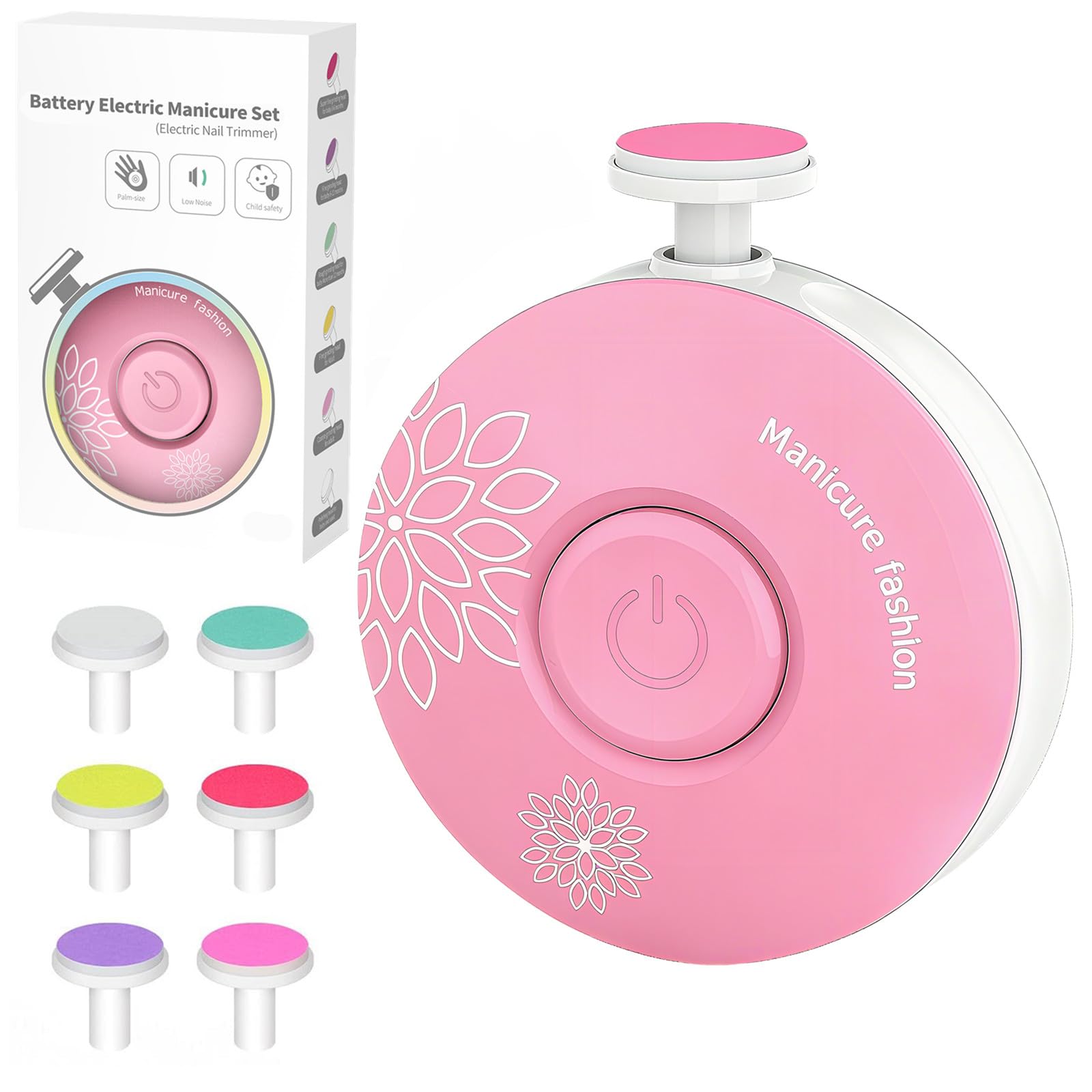 Letuenmi baby nail trimmer pink with 6 heads for gentle newborn nails.