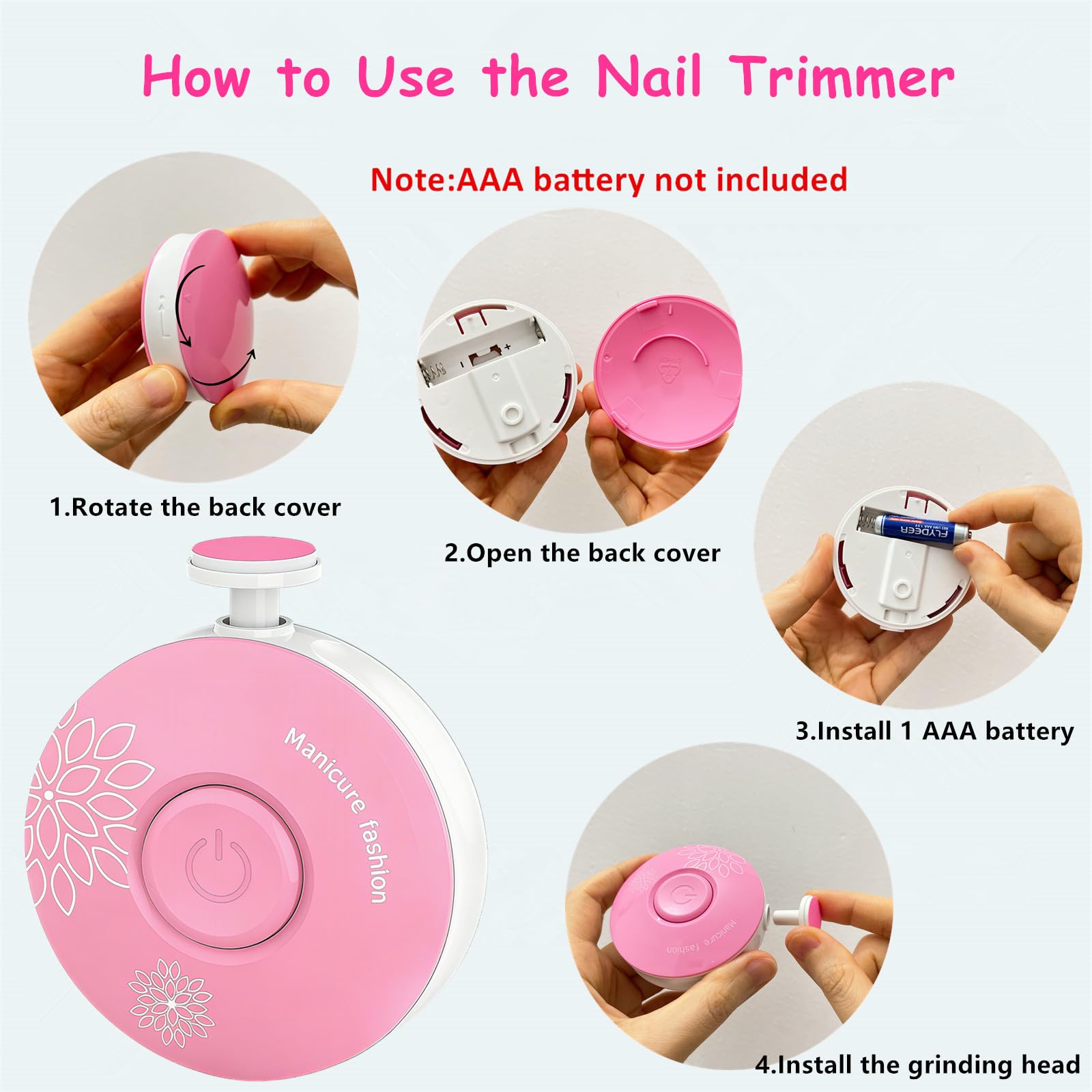 Letuenmi baby nail trimmer round shape design for easy grip.
