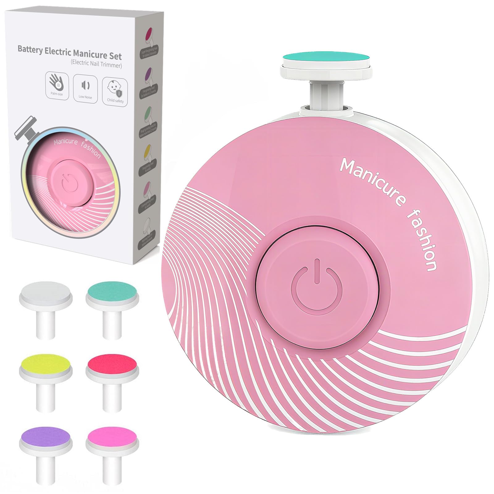LETUENMI electric baby nail trimmer with six heads for newborns and toddlers.