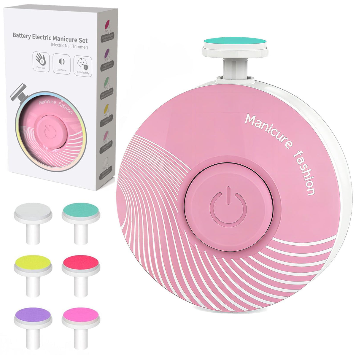 LETUENMI electric baby nail trimmer with six heads for newborns and toddlers.