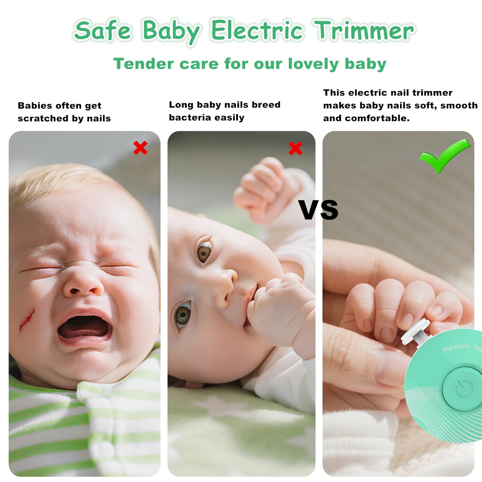 LETUENMI battery-operated nail trimmer, battery not included, easy on-the-go.