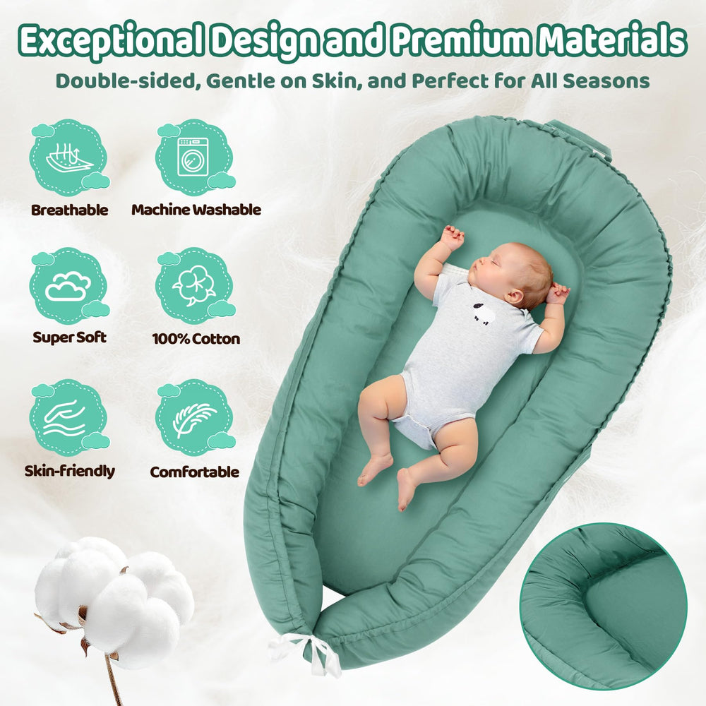 Letwearn baby lounger cover is lightweight for easy transport and travel.