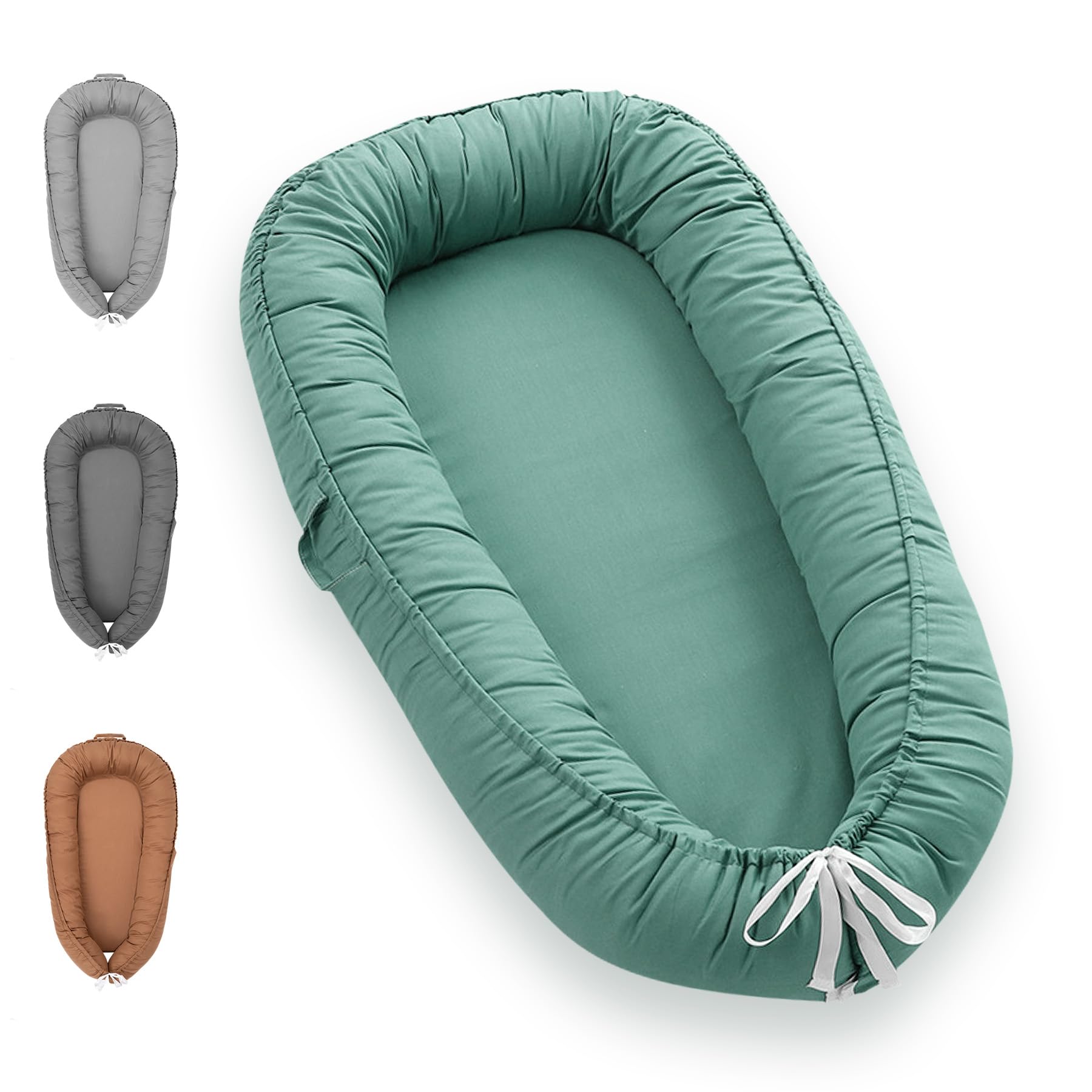 Letwearn baby lounger cover with soft cotton texture for gentle, breathable skin comfort.
