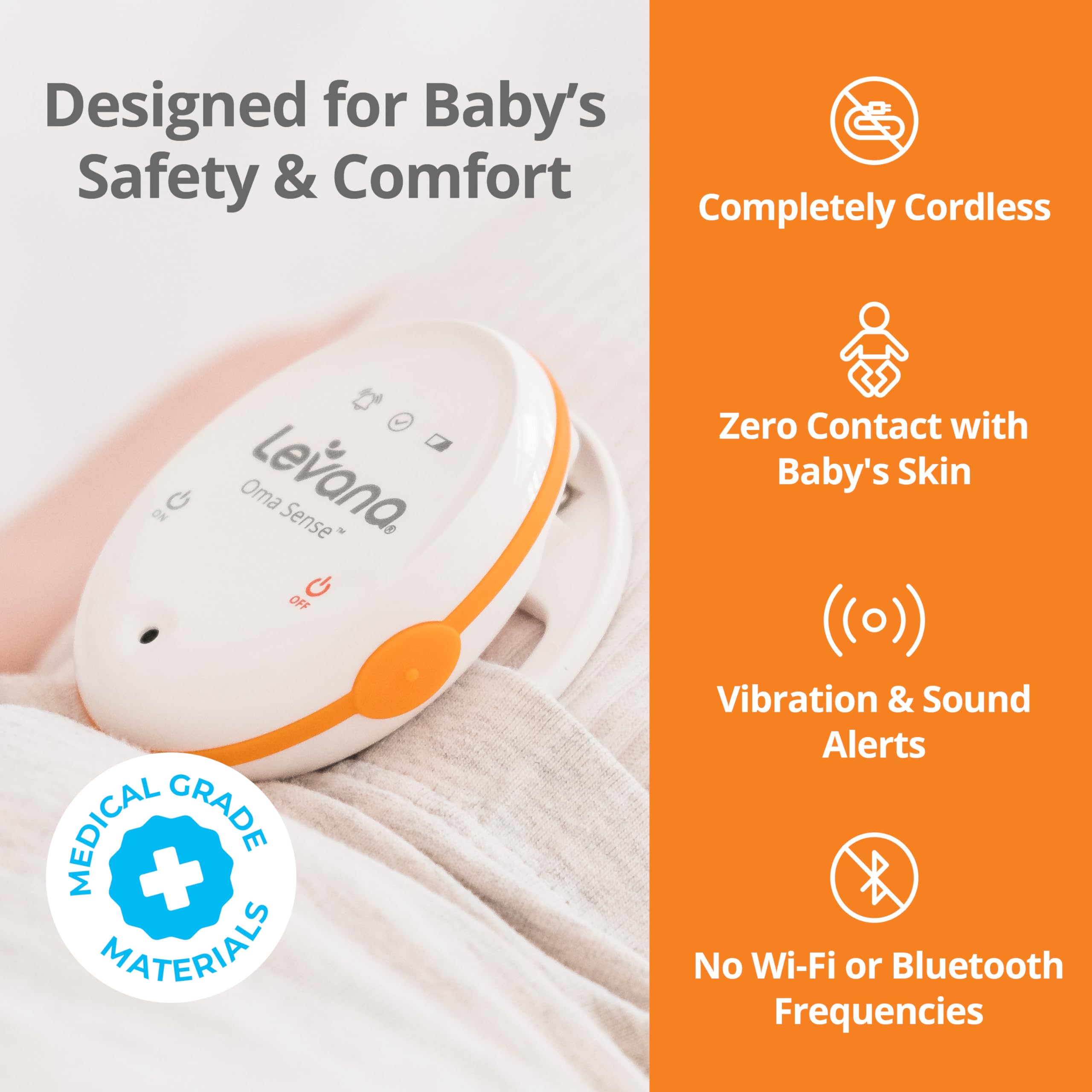 No WiFi or Bluetooth minimizes nighttime interference for safe monitoring.