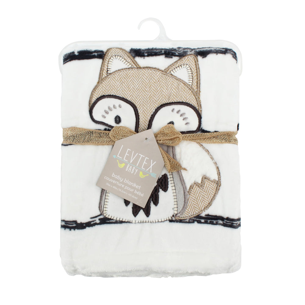Levtex Baby Bailey 30x40 in plush blanket offers soft playtime surface.