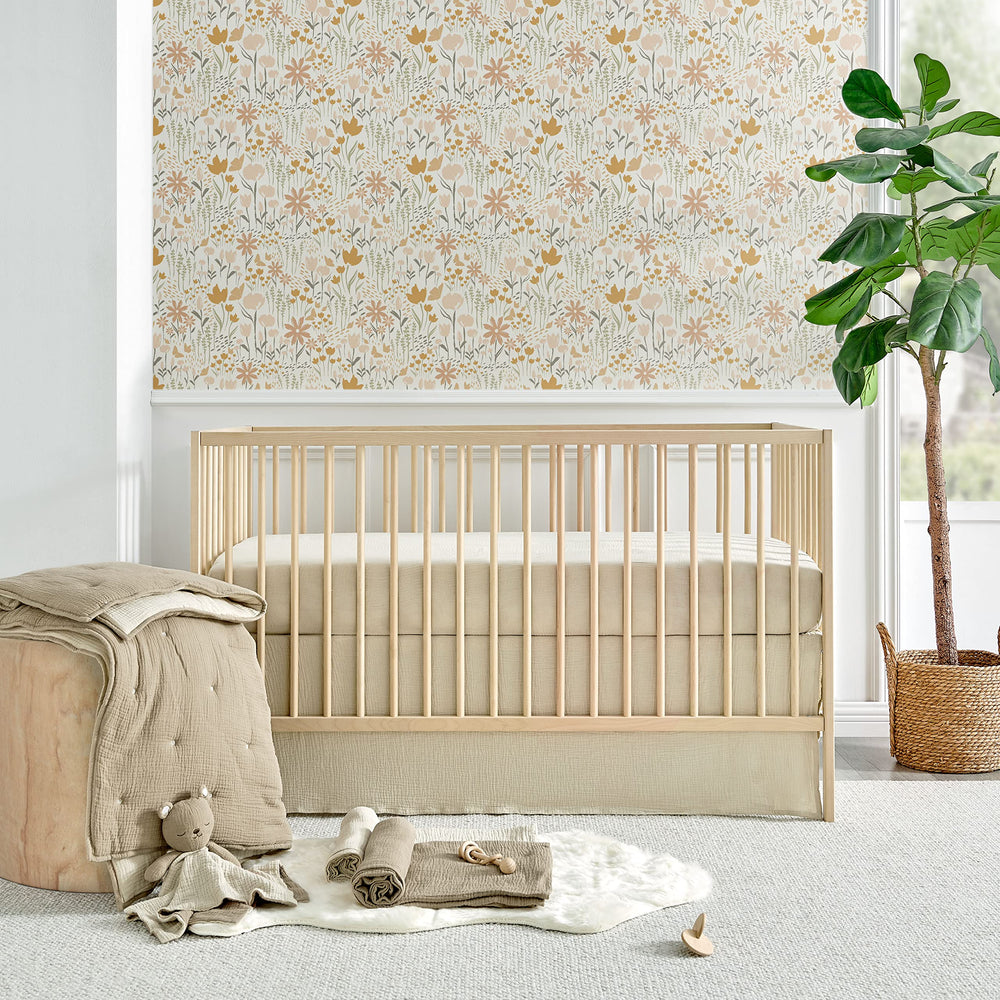 Levtex Baby Cloud Muslin crib quilt with cacao texture for cozy nursery moments.