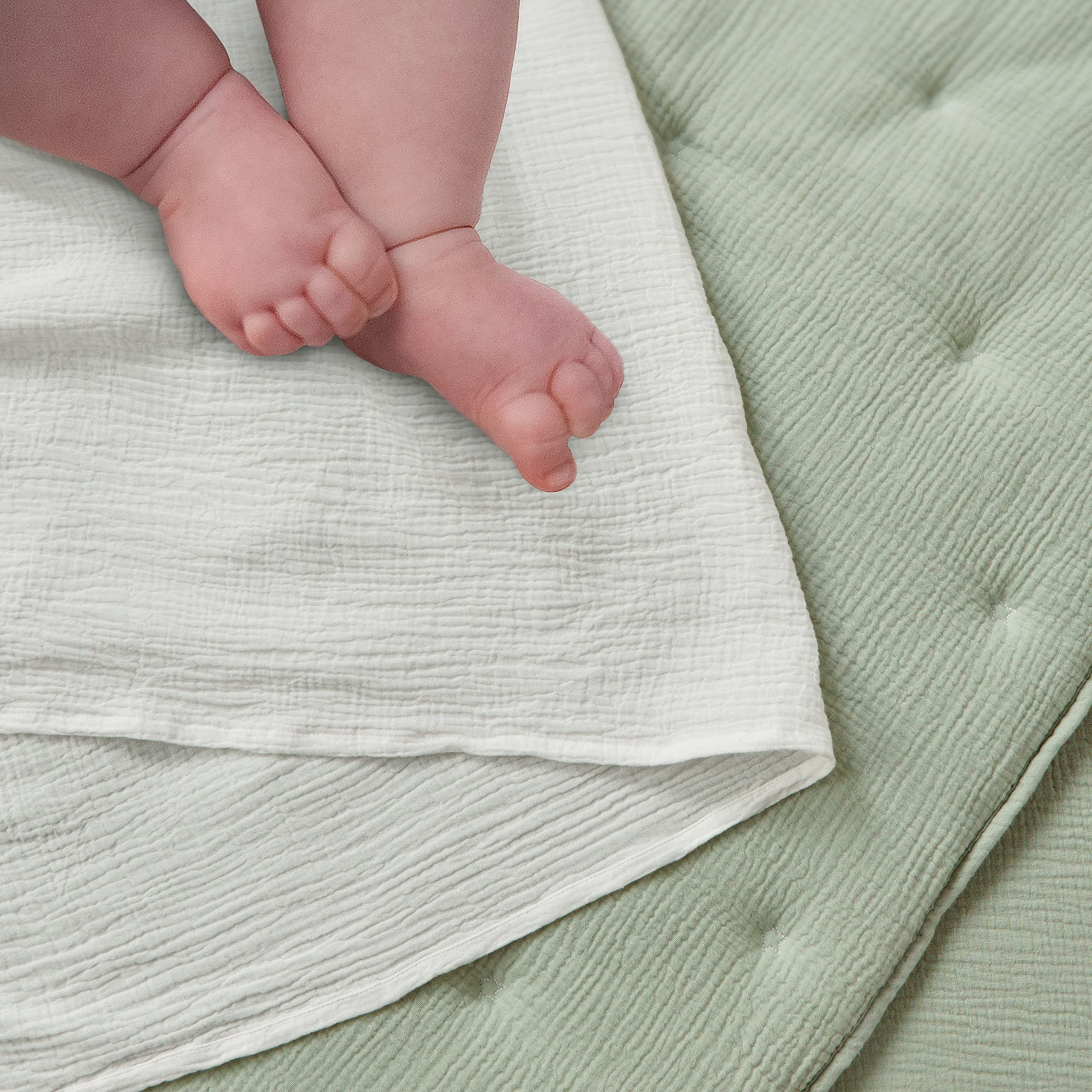 Levtex Baby Cloud Muslin Crib Set sage stars nursery styling inspiration
