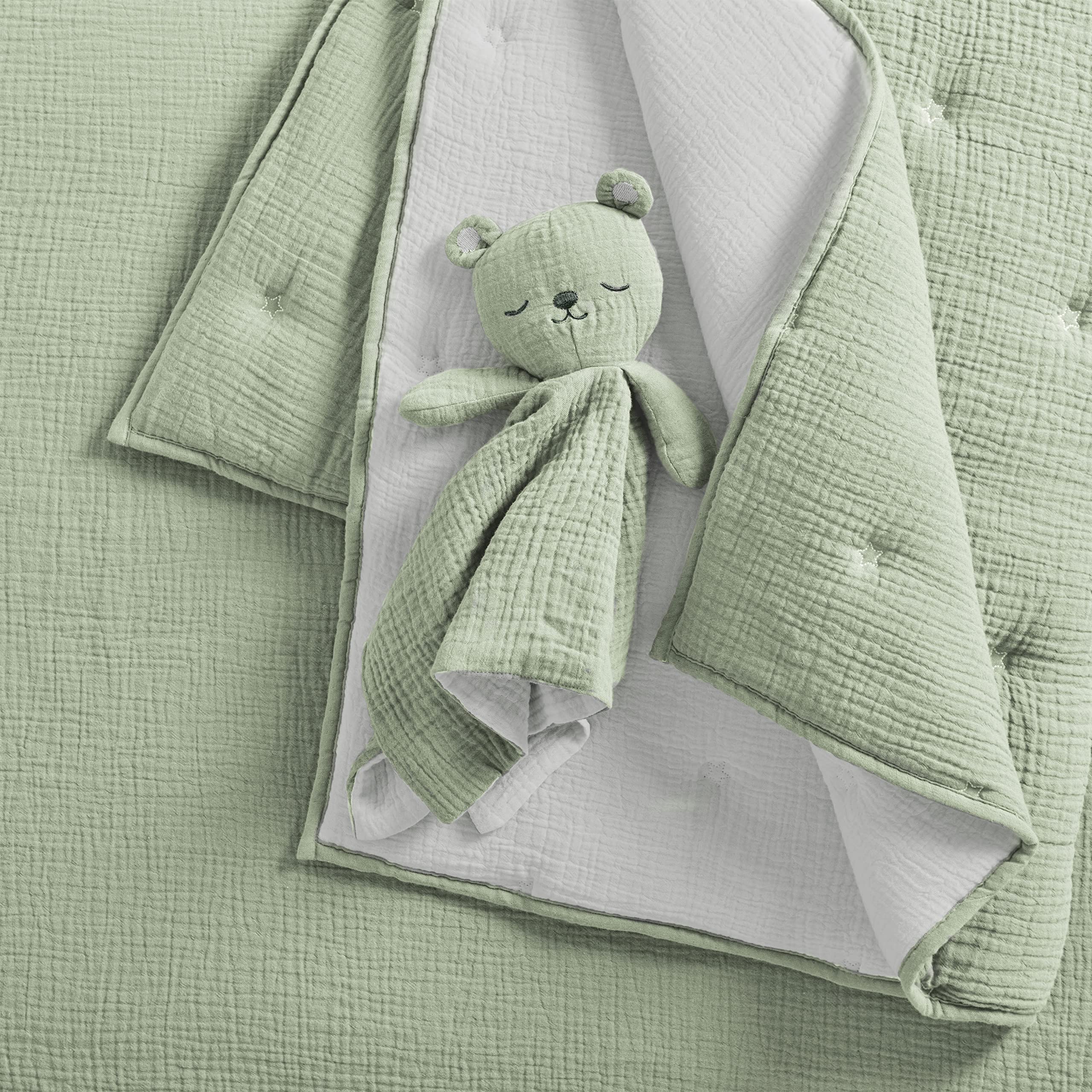 Levtex Baby Cloud Muslin Crib Set white swaddle two complements dreamy rest