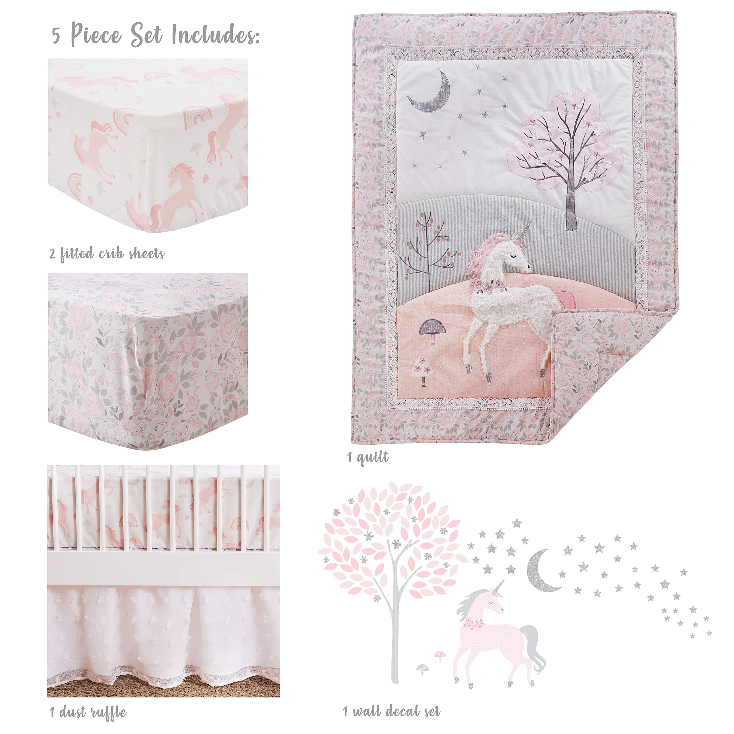 Levtex Baby Colette white bedskirt with gauze texture adds airy layering