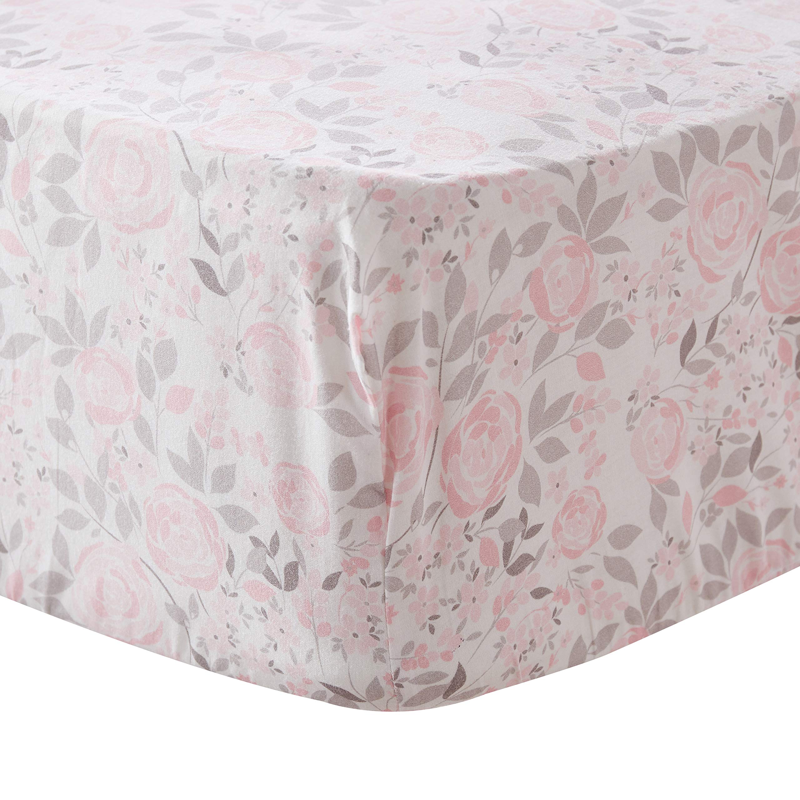 Levtex Baby Colette crib fitted sheet with roses and leaves, soft cotton for comfort and fit