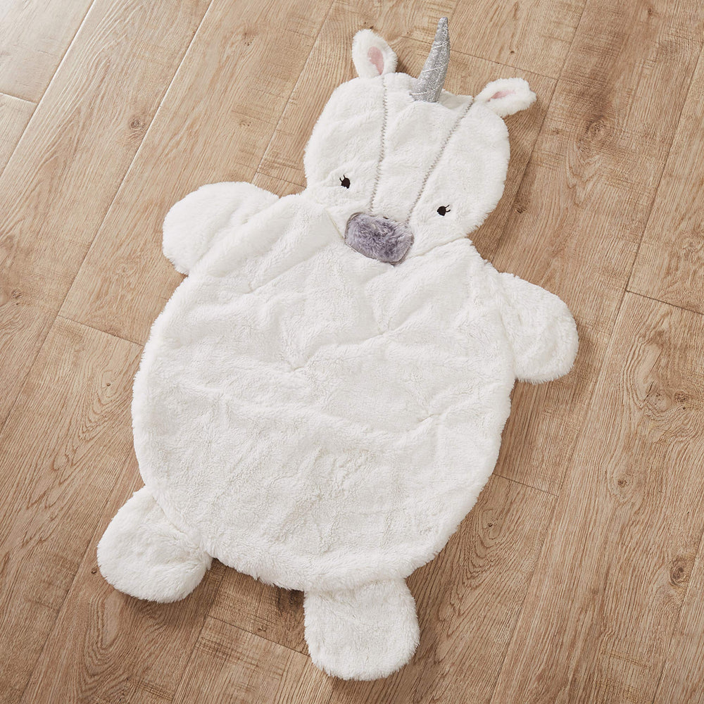 Closeup of Levtex Baby Colette playmat soft fabric and plush texture