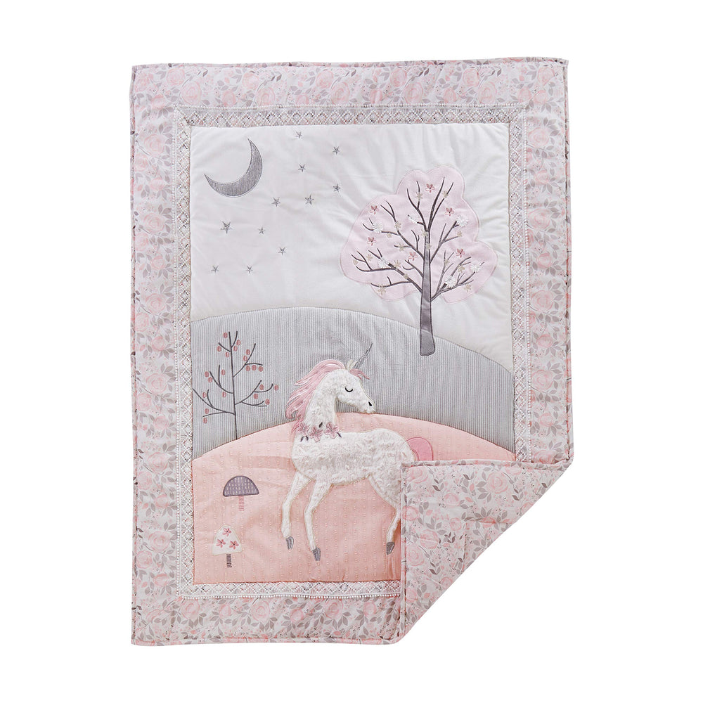 Levtex Baby Colette unicorn wall decal features forest scene for magical nursery decor