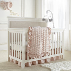 Levtex Baby Heritage crib quilt in blush velvet for a soft, elegant nursery