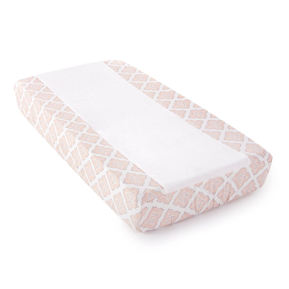 Levtex Baby Heritage blush dust ruffle skirt coordinating with nursery decor