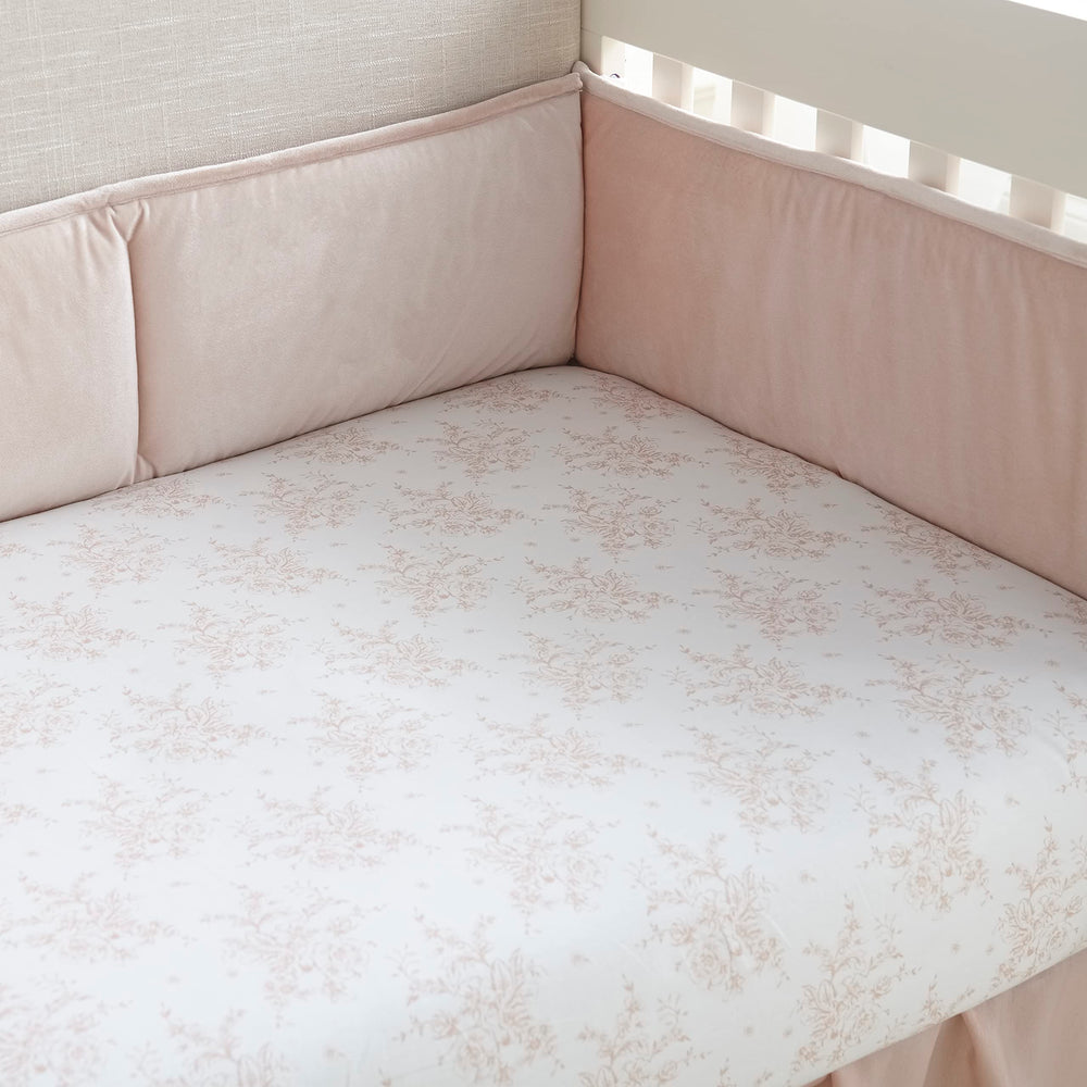 Levtex Baby Heritage sheet close-up shows 100% cotton weave and soft texture for gentle baby sleep.