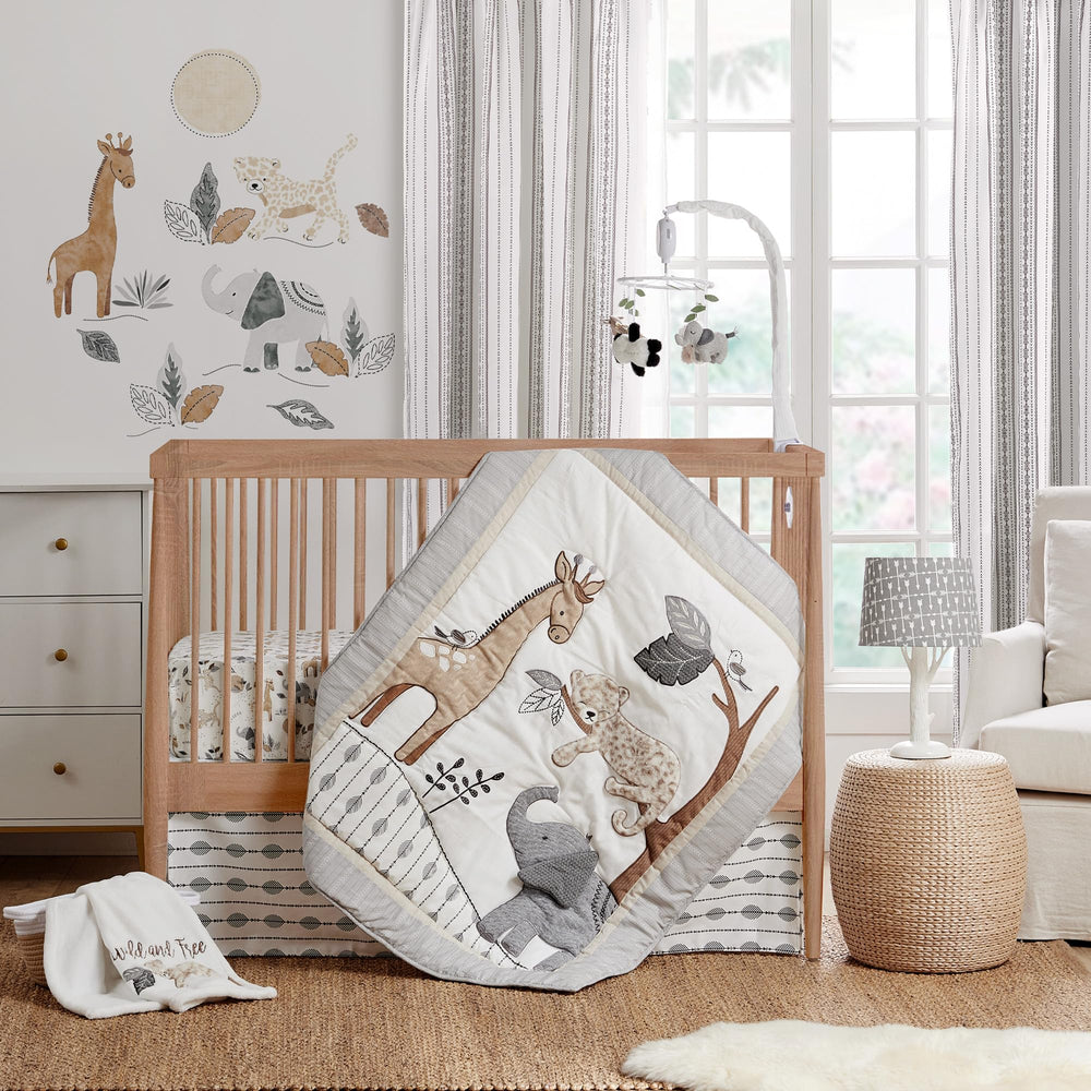 Levtex Baby Serengeti plush blanket features jungle pals for coordinated nursery decor and cuddles.