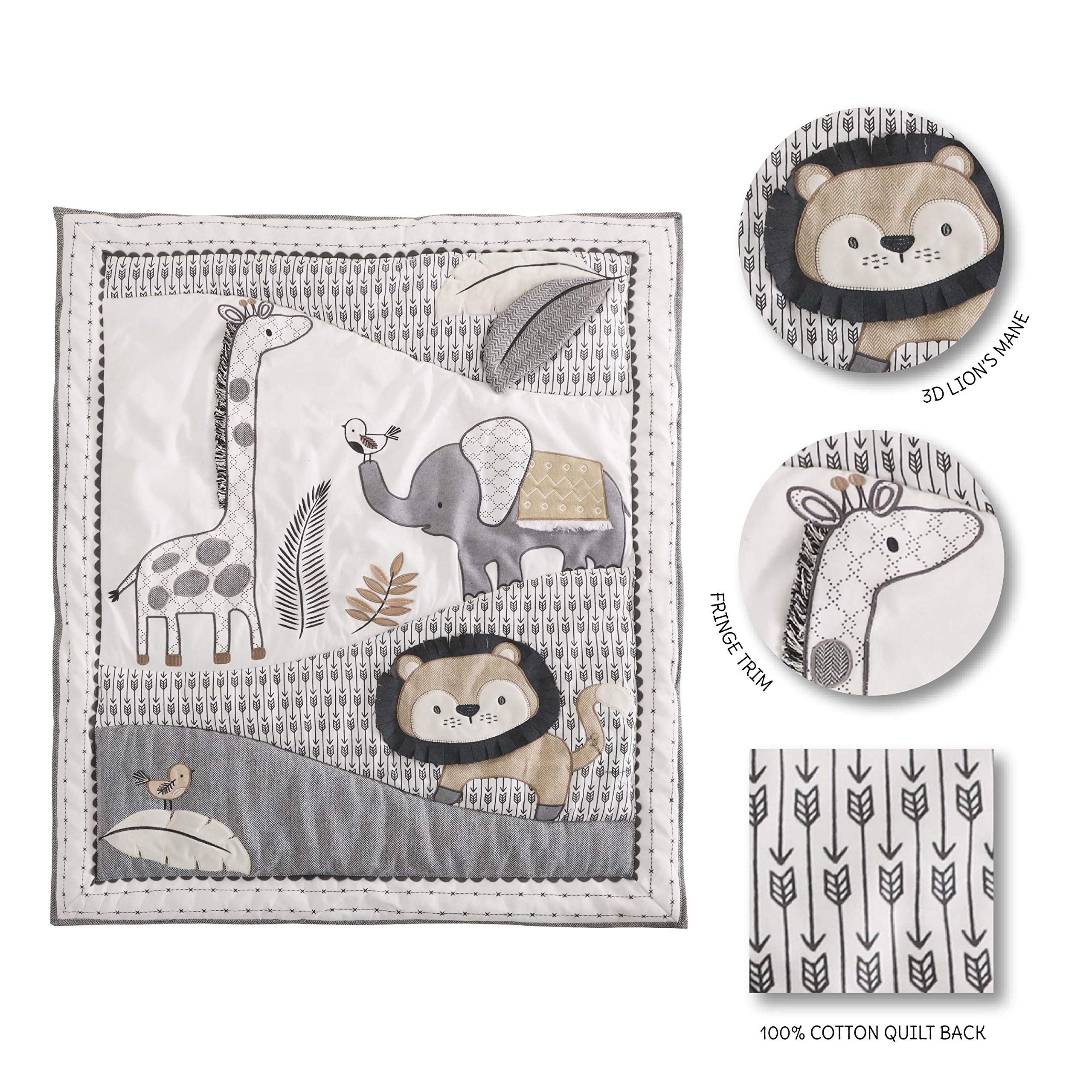 Levtex Baby Tanzania diaper stacker with arrow motif and lion head