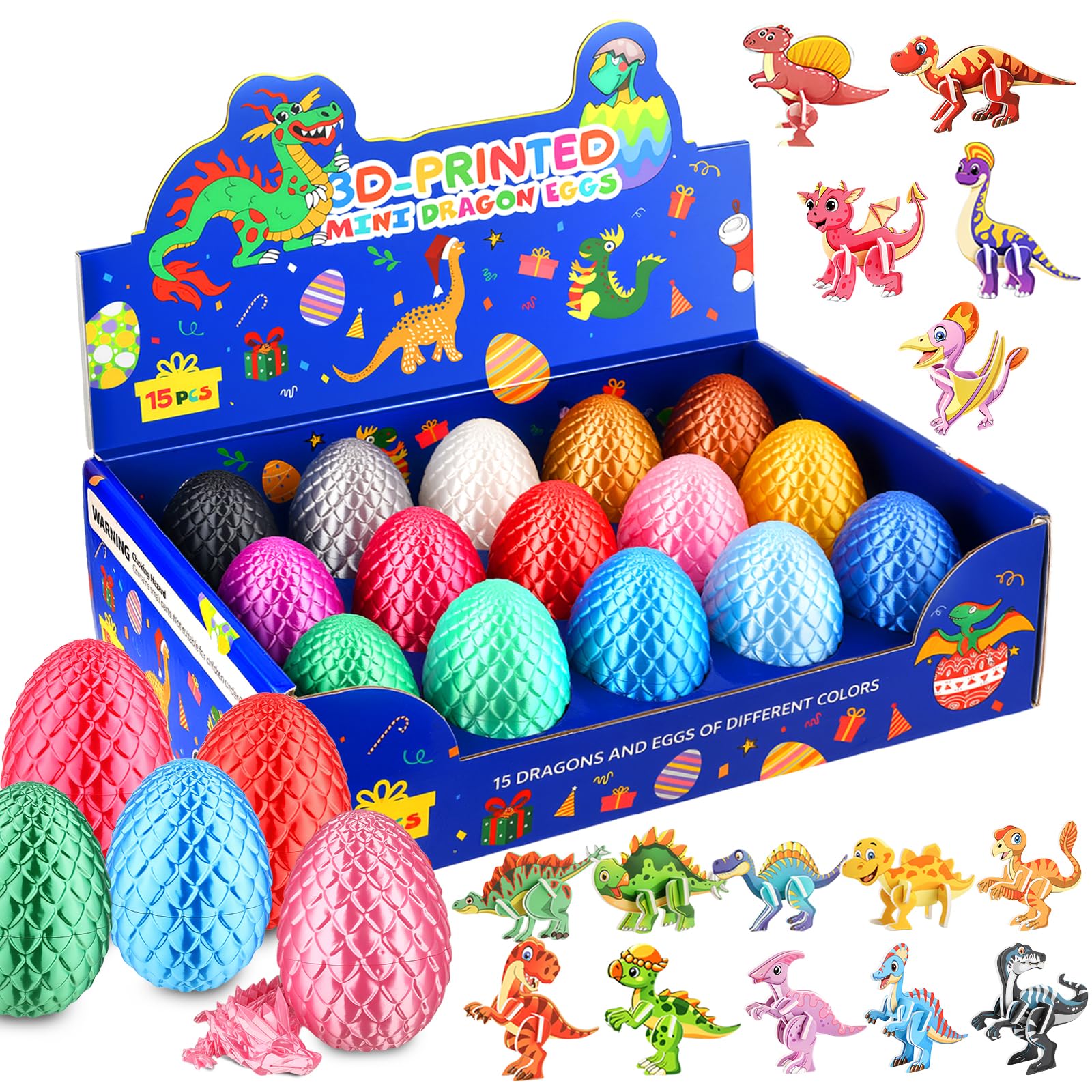 LEWELLRY dragon egg collection box displays vibrant eggs for elegant decor.