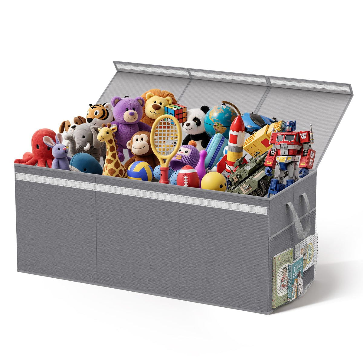 Lewondr toy chest with lid for organized storage.
