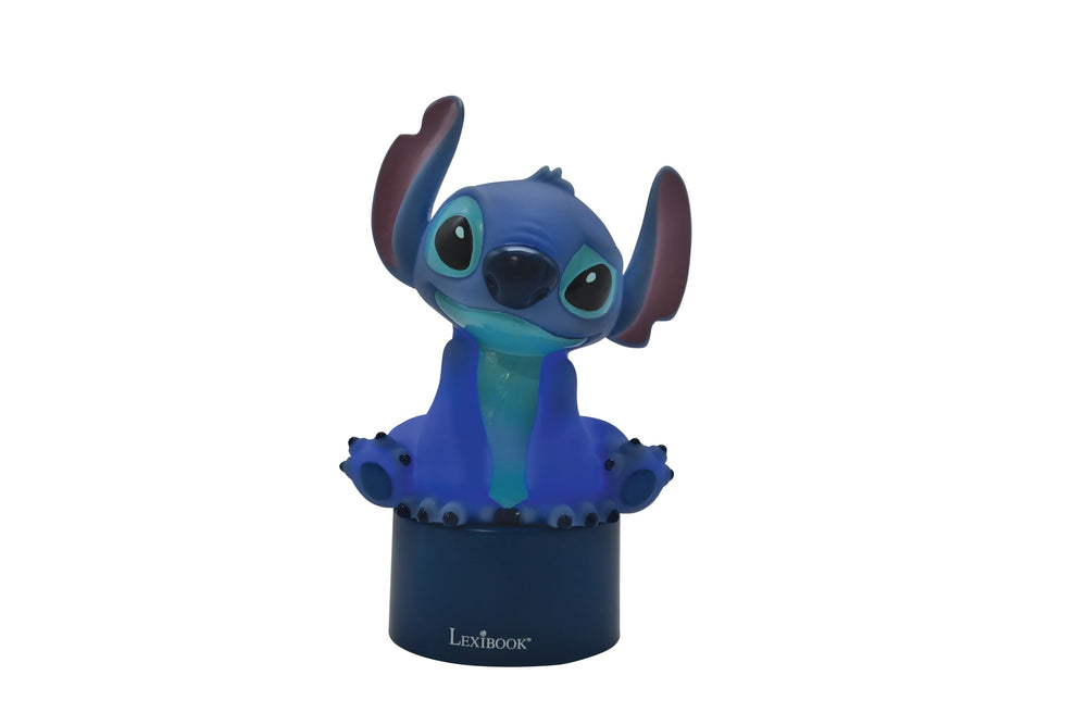 LEXiBOOK Stitch nightlight offers soft blue ambient light for calming evenings.