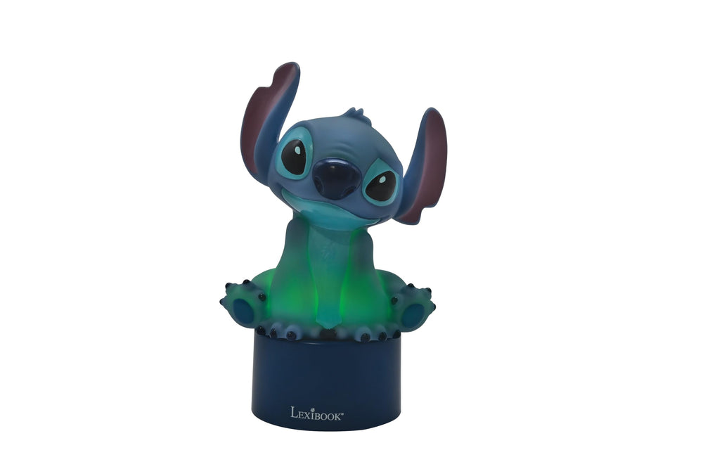 LEXiBOOK Stitch nightlight with speaker plays clear audio alongside bedtime stories.