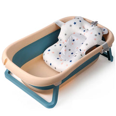 LEXIW collapsible baby bathtub with bath pad for comfortable baths.