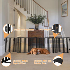 Lezbanz dog gate with door 180-degree keeps toddlers and pets safe.