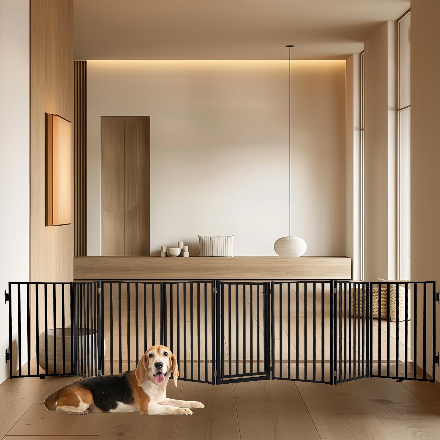 Lezbanz flexible panel configurations fit stairs, doors, or yards.