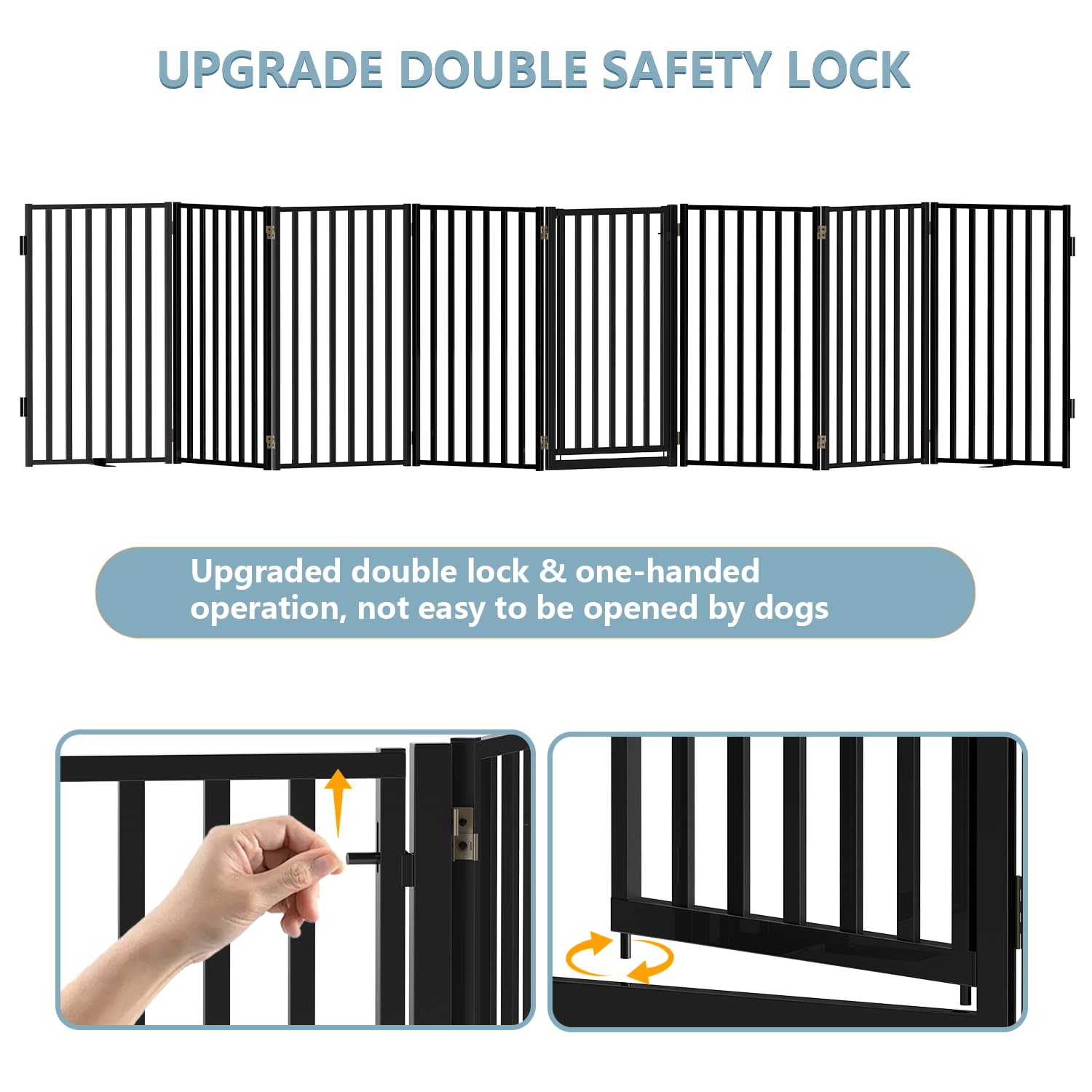 Lezbanz sturdy metal fence with anti-slip feet for steady placement.