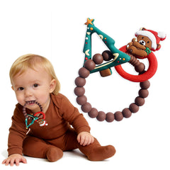 Leziazany Christmas tree teether soothing gums with safe silicone.