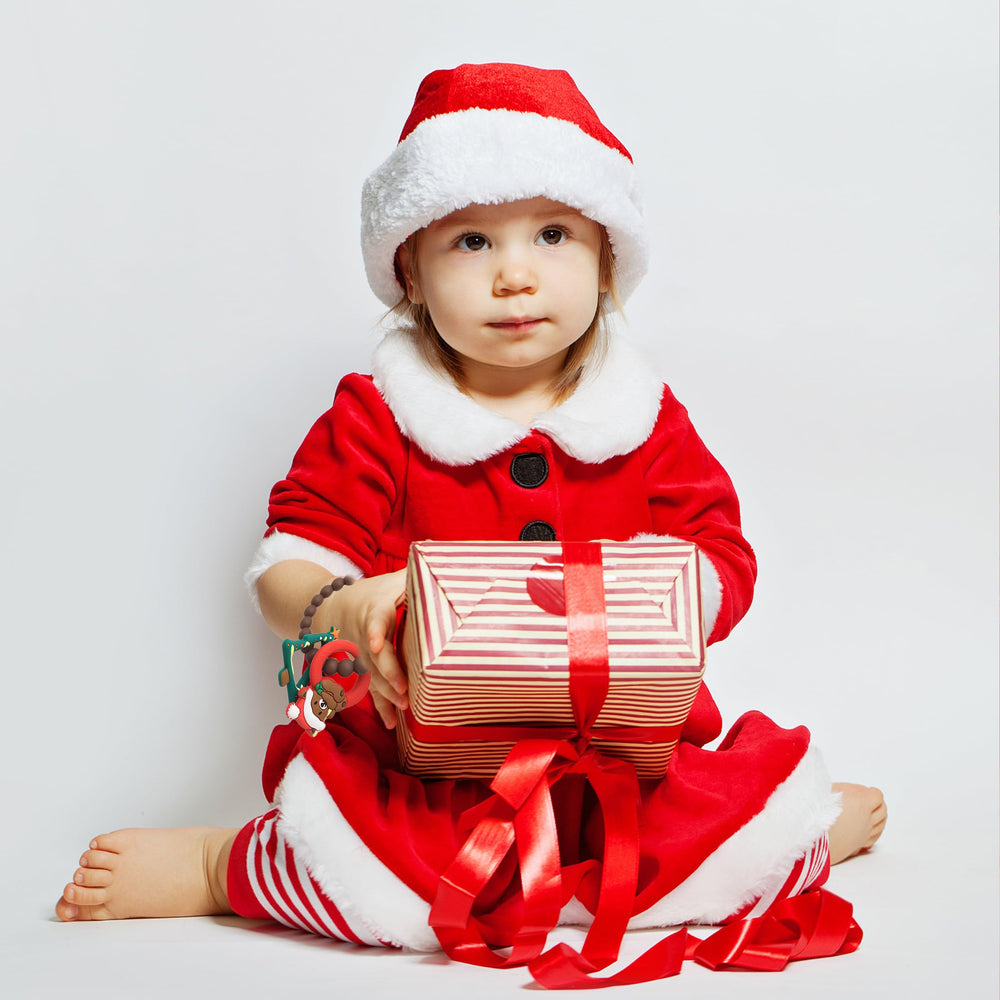 Leziazany holiday teether gift ideal for stockings and baby showers.