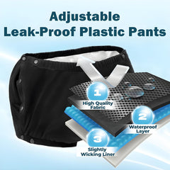 LFDAVP adult diaper covers side view, adjustable fit for leak protection.
